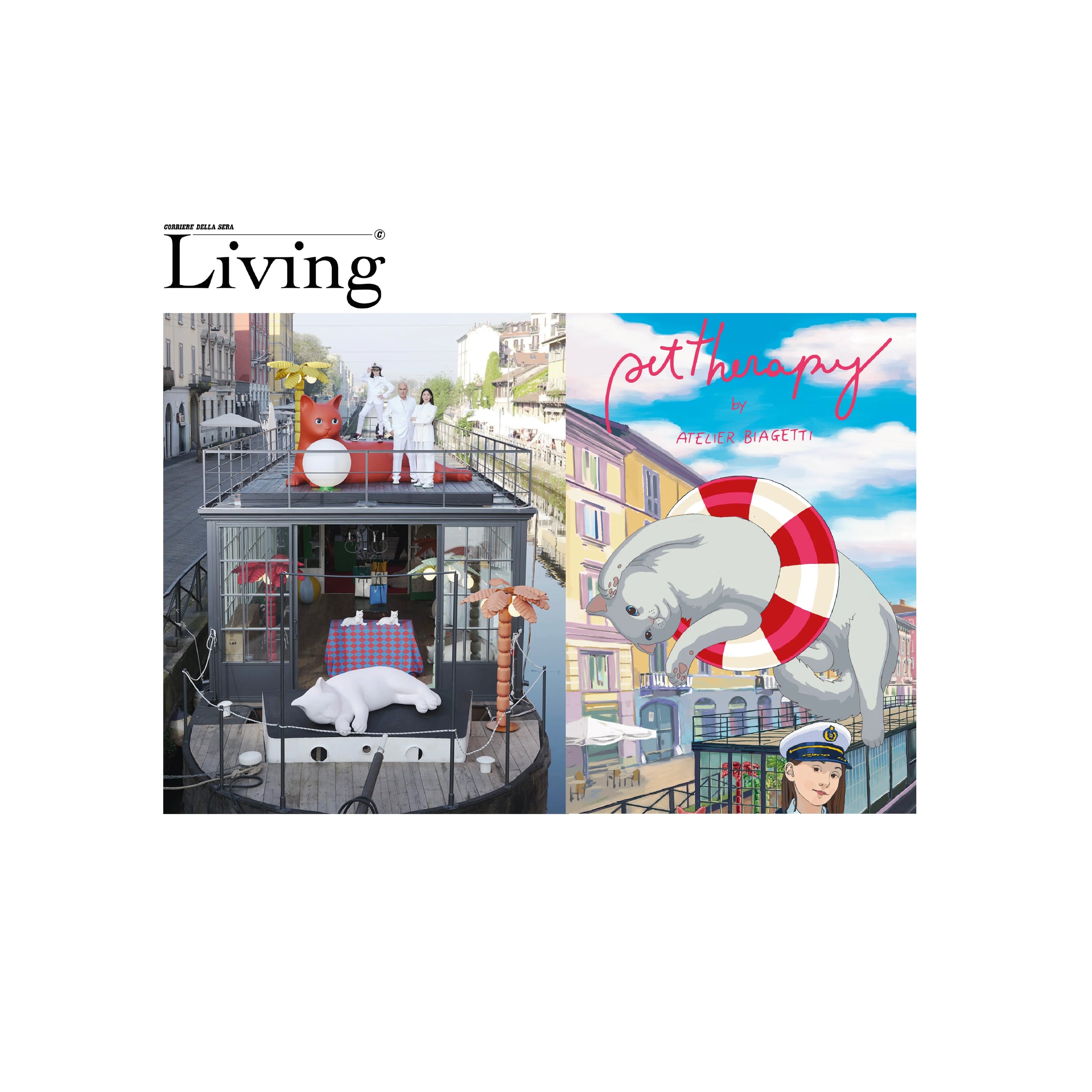 Corriere della sera Living: Pet Therapy Love Boat, Milano Design Week 2024