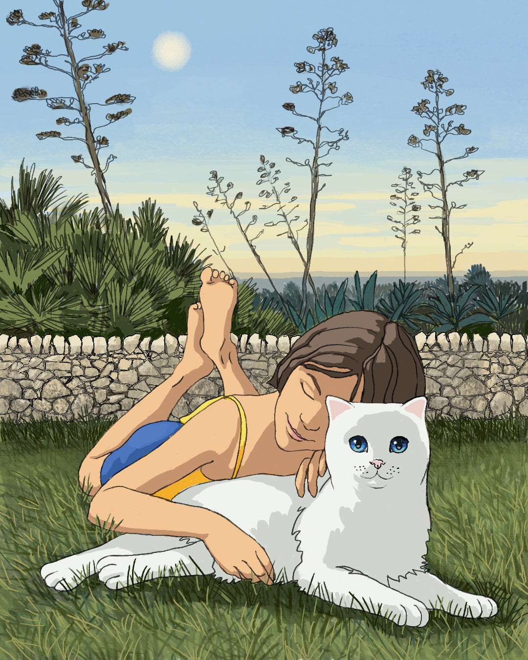 Cartoon illustration of Altea and Belen by Pet Therapy™, showcasing playful design and character.