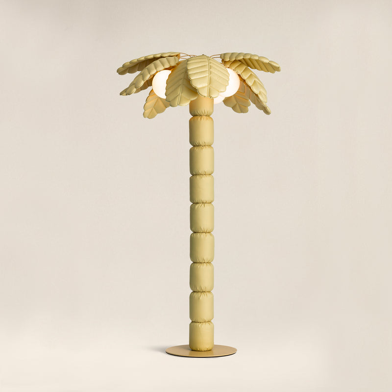 Palm Beach floor lamp by Pet Therapy™ – palm-shaped LED lamp with powder-coated metal structure and recycled PL fabric padding.