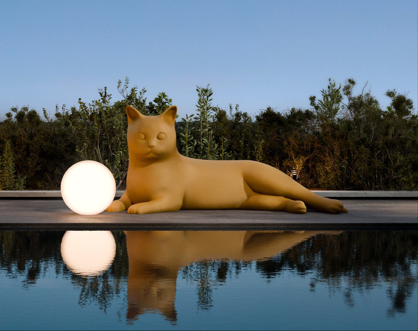 Principessa by Pet Therapy™ — giant cat-shaped sculpture and seating piece displayed in an outdoor setting.