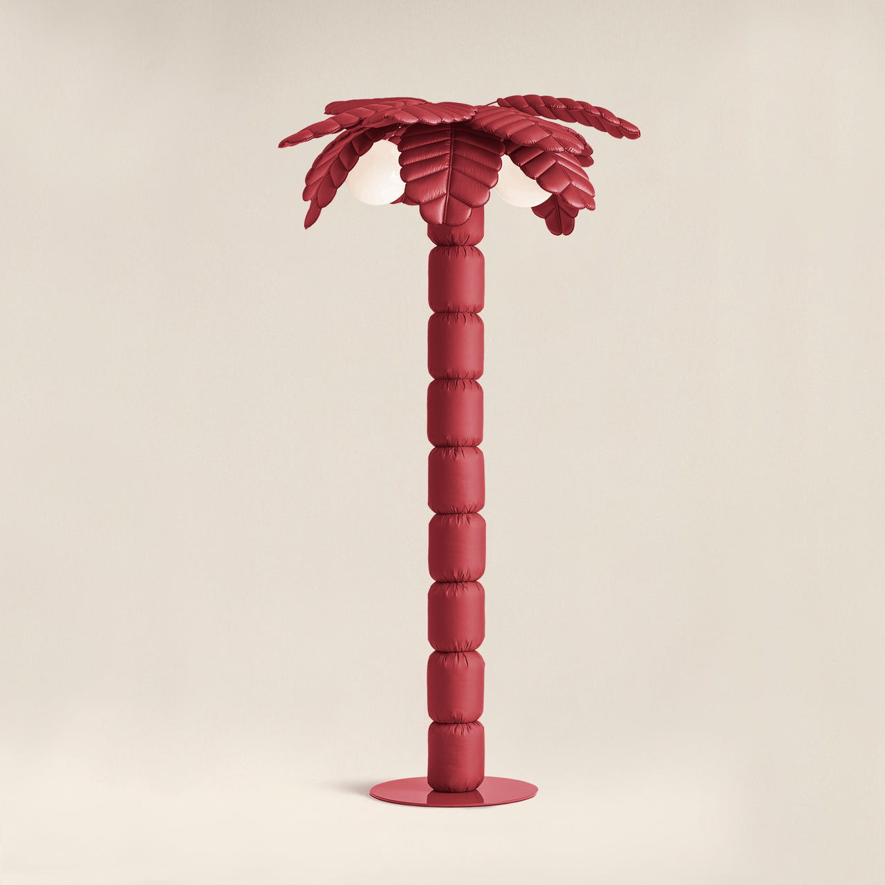 Palm Beach Limited Edition floor lamp by Pet Therapy™ – palm-shaped LED lamp with powder-coated metal structure and recycled PL fabric padding