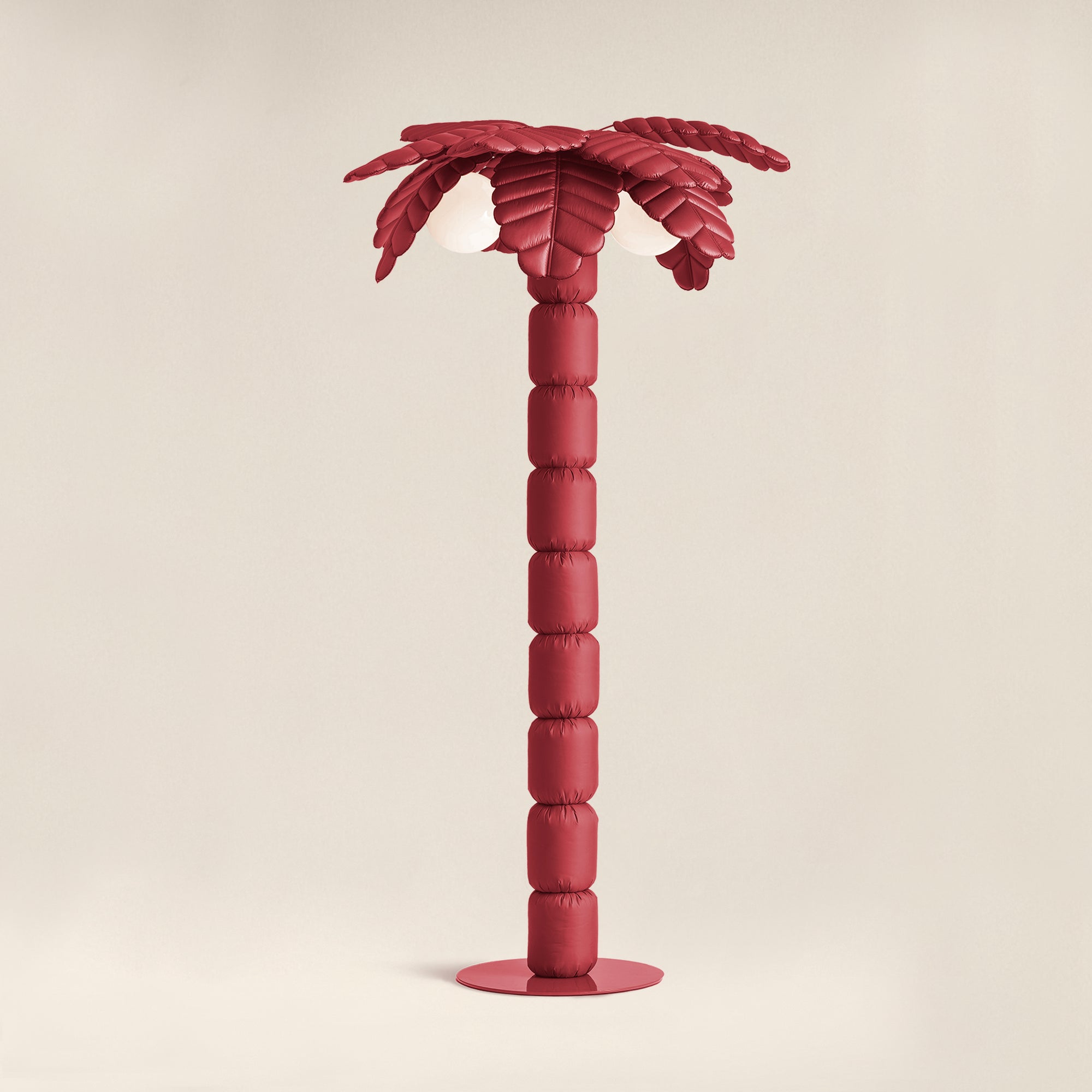 Palm Beach Limited Edition floor lamp by Pet Therapy™ – palm-shaped LED lamp with powder-coated metal structure and recycled PL fabric padding