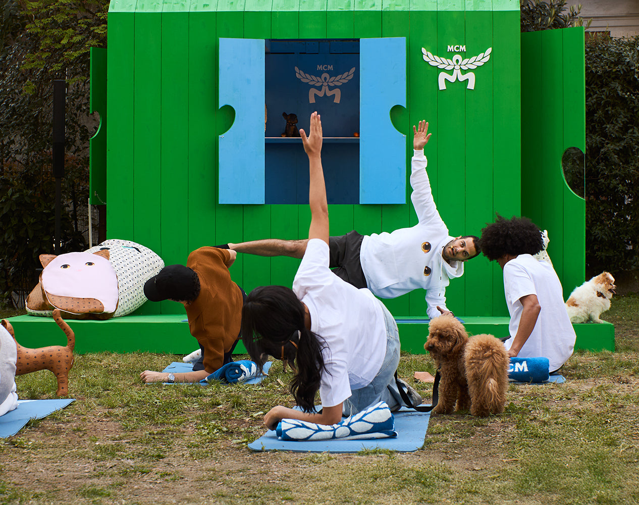 Pet Therapy™ x MCM collaboration installation at Design Week 2025, featuring a playful and colorful environment where comfort meets creativity.