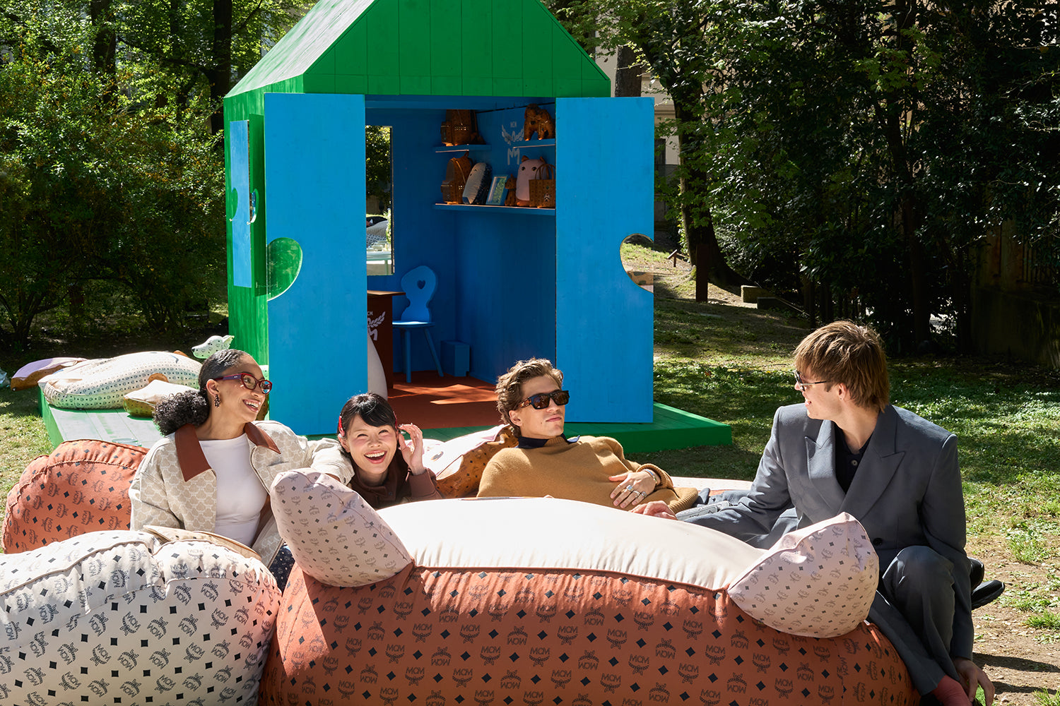 Pet Therapy™ x MCM collaboration installation at Design Week 2025, featuring a playful and colorful environment where comfort meets creativity.