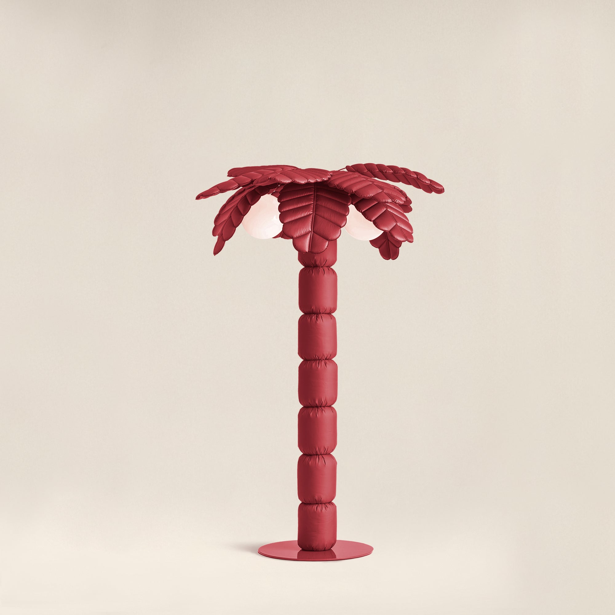 Palm Beach Limited Edition floor lamp by Pet Therapy™ – palm-shaped LED lamp with powder-coated metal structure and recycled PL fabric padding