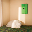 Engadina mirror mounted in a cozy indoor space, bringing playful beach-cabin charm to interior decor.