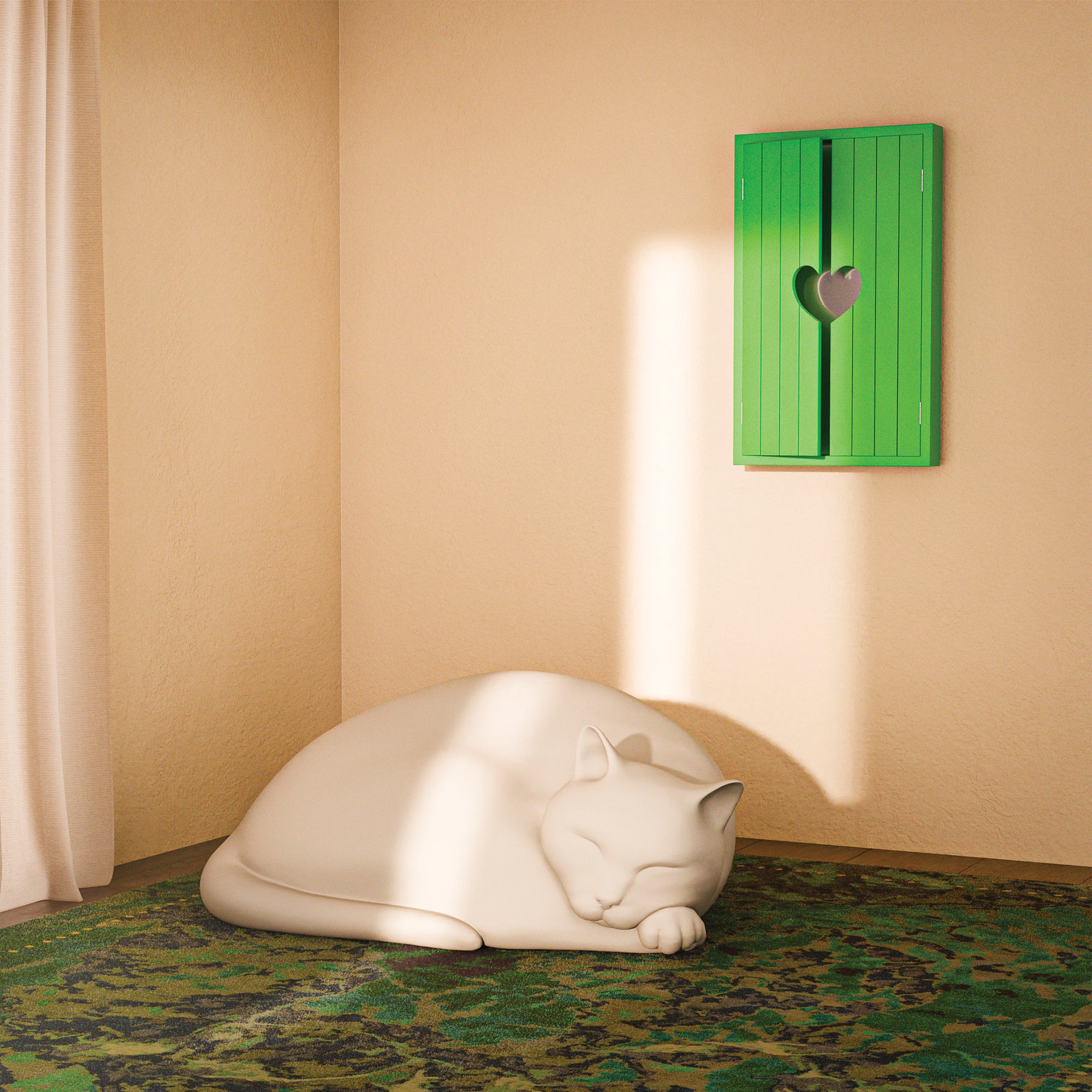 Engadina mirror mounted in a cozy indoor space, bringing playful beach-cabin charm to interior decor.