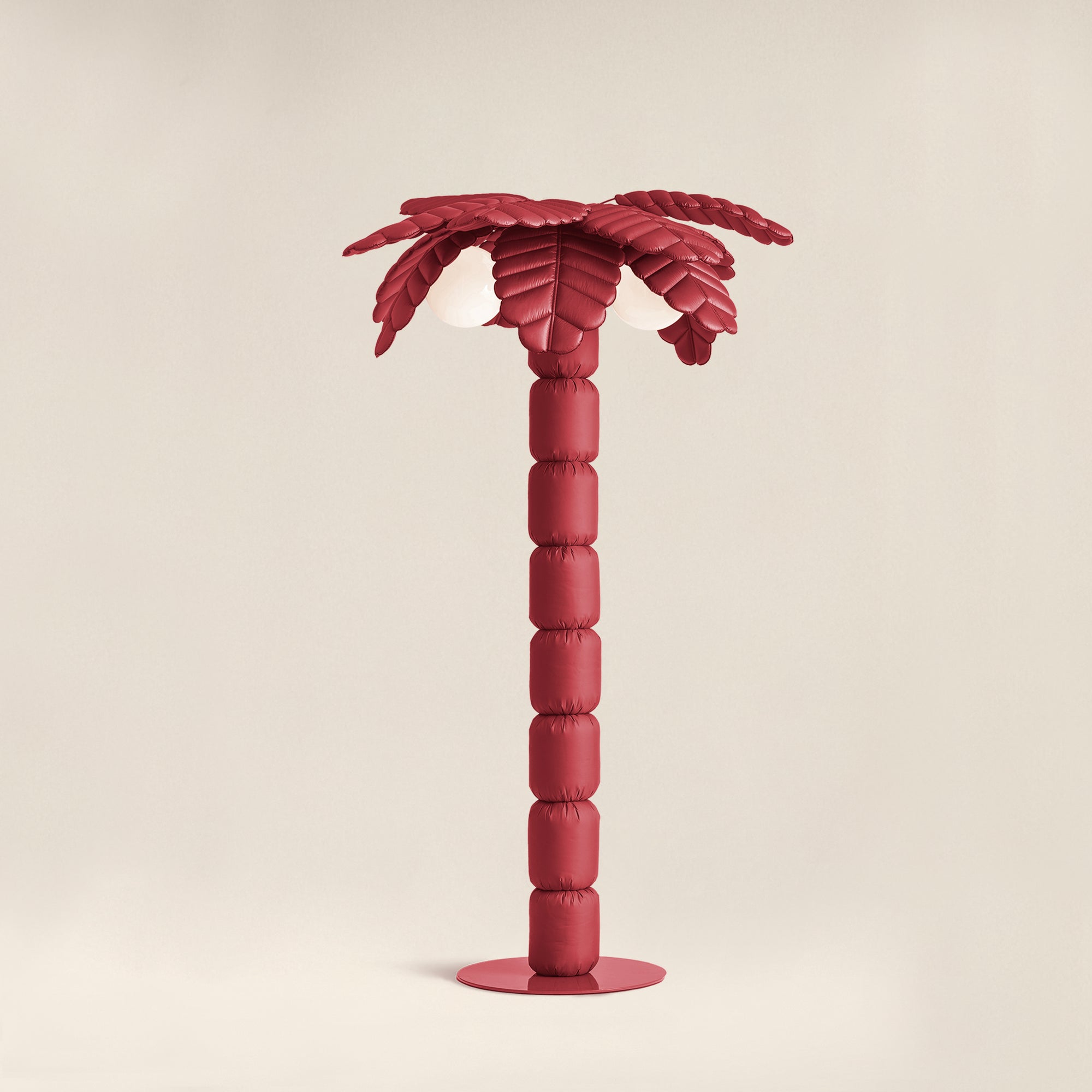 Palm Beach Limited Edition floor lamp by Pet Therapy™ – palm-shaped LED lamp with powder-coated metal structure and recycled PL fabric padding